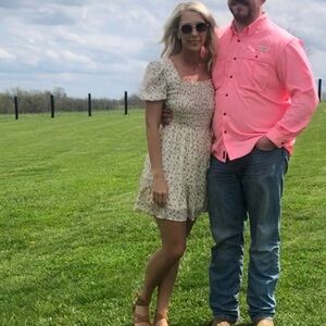 Mine Cream and Orange Floral Dress